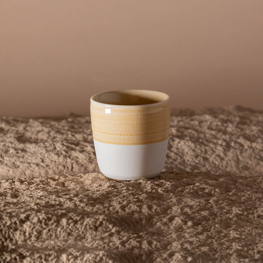 Loveramics Dale Harris Champions Signature Crackle Glaze Cappuccino Cup (200ml) - Yellow - Image 2