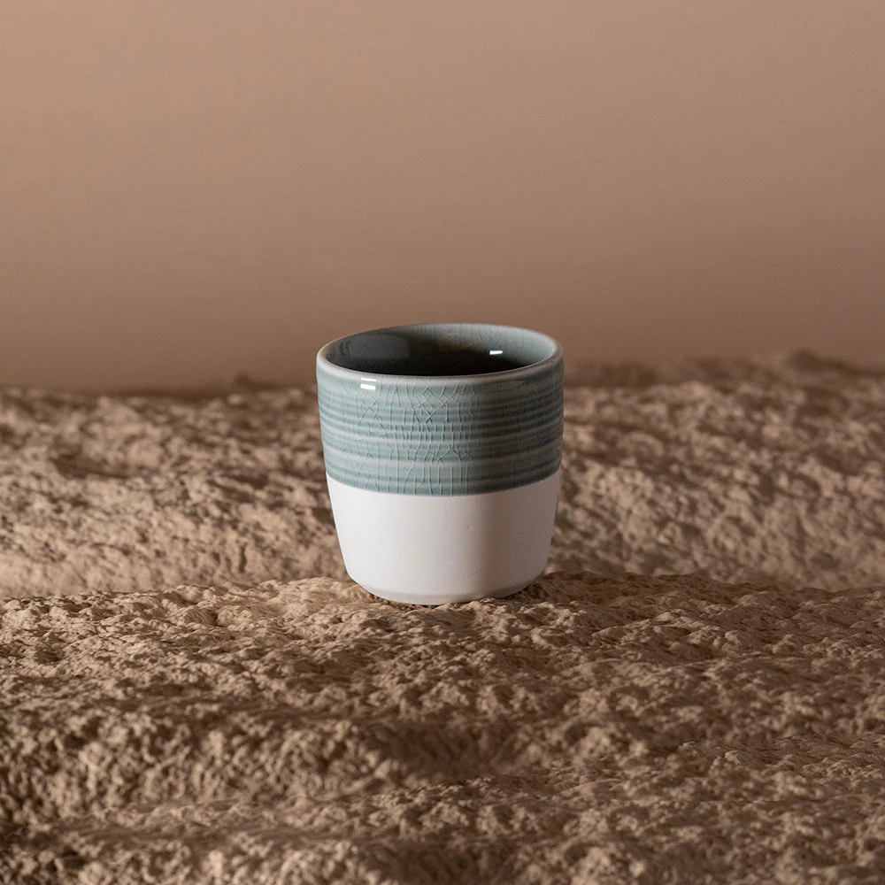 Loveramics Dale Harris Champions Signature Crackle Glaze Flat White Cup (150ml) - Charcoal - Image 2