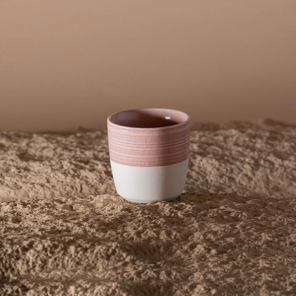 Loveramics Dale Harris Champions Signature Crackle Glaze Flat White Cup (150ml) - Pink - Image 2